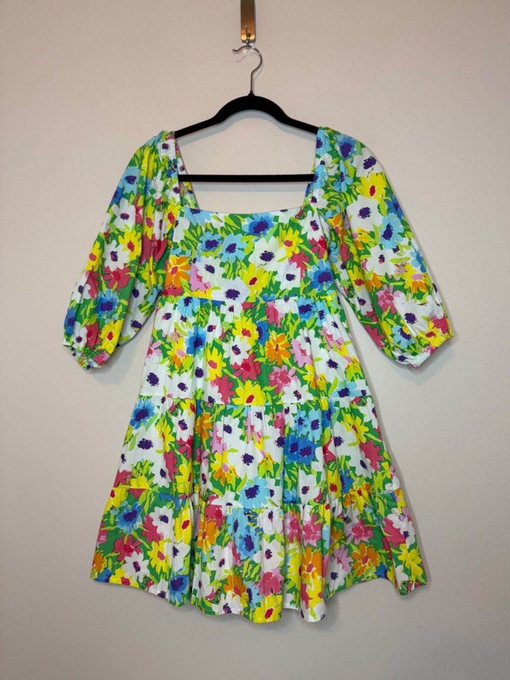 KARLIE Alice Dress Bright Floral Poplin Size S